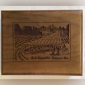 VTG R.J. Reynolds Wood Cigarette Box, Collectible R.J. Reynolds tobacco Box Rare